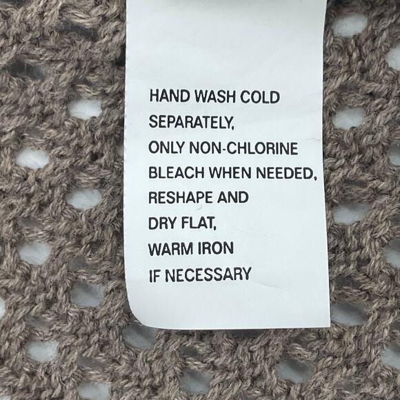 Jeanne Pierre 100% Cotton Women's Open Knit Sweater, Taupe, Sz. M Fishnet - Picture 6 of 10